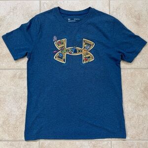 Under Armour Boys' UA Short Sleeve Tee
Size: Large
Color: Blue/Brown